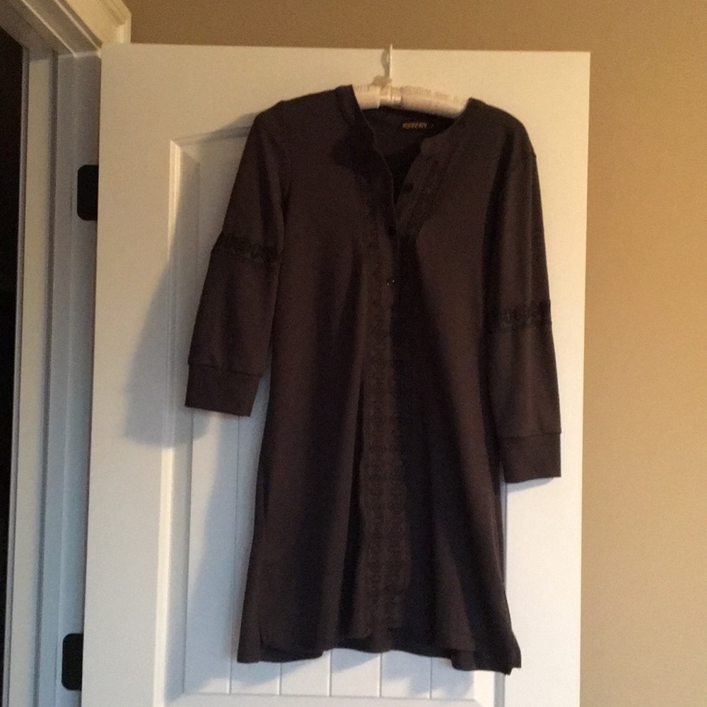 NWOT Reborn Charcoal Dress with 3/4 Sleeves